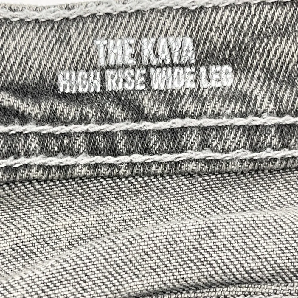 Kensie Jeans The Kaya High Rise Wide Leg Womens 8 Raw Hem Grunge Street Urban